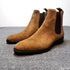 Elegant Velvet Chelsea Boots for Men - Stylish Ankle Dress Footwear